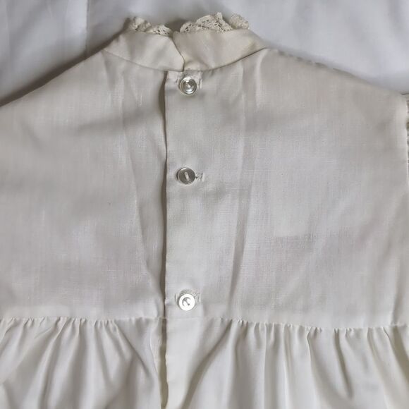 Vintage Polly Flinders T4 Hand Smocked Embroider Short Sleeve Dress - Picture 7 of 11